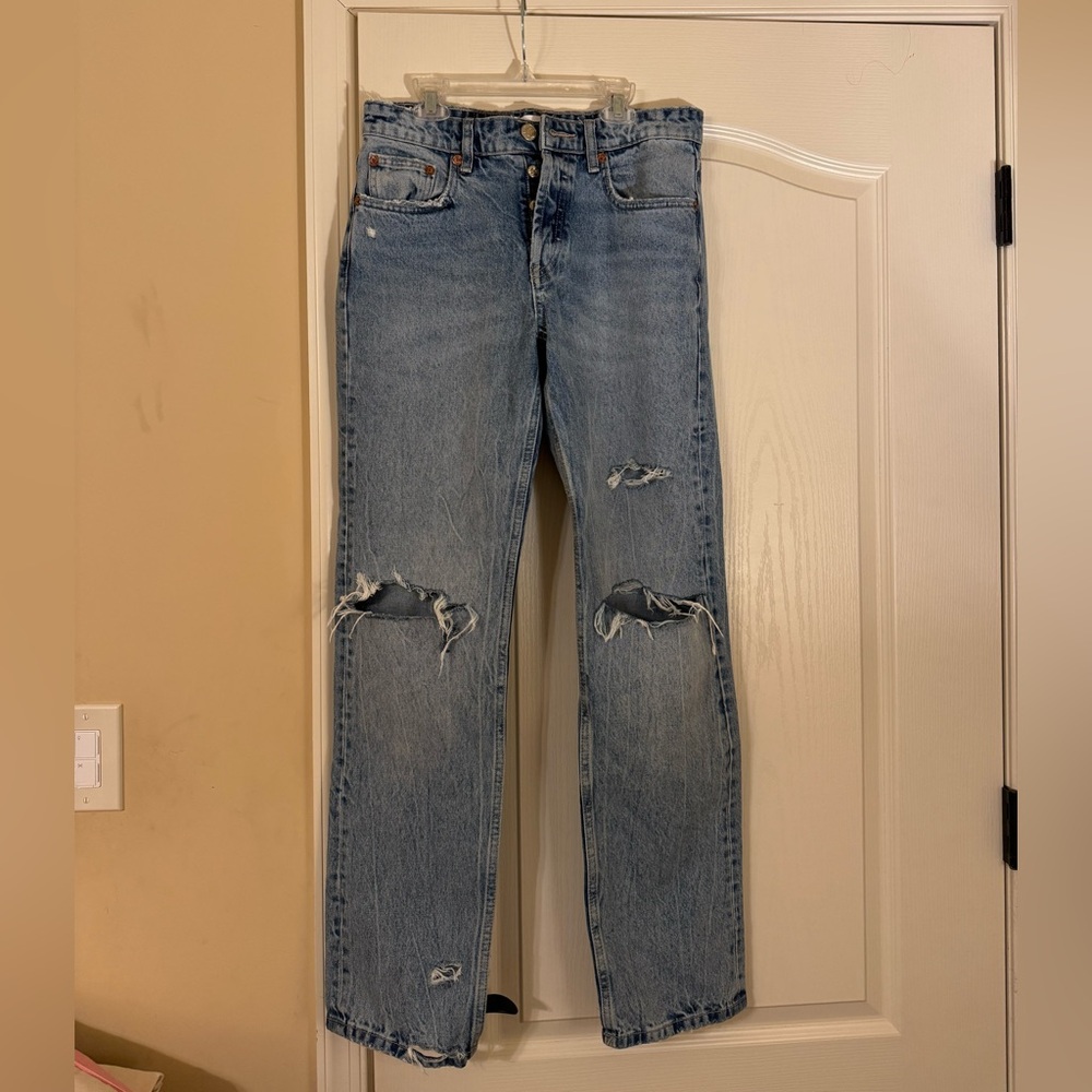 Zara Distressed Blue Jeans